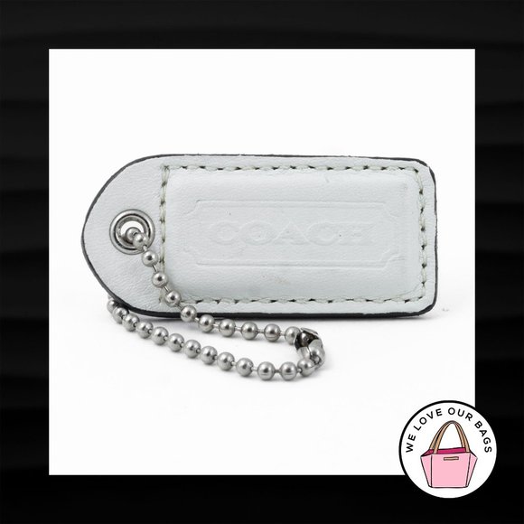 2" Medium COACH WHITE LEATHER KEY FOB BAG CHARM KEYCHAIN HANGTAG TAG - Picture 1 of 1